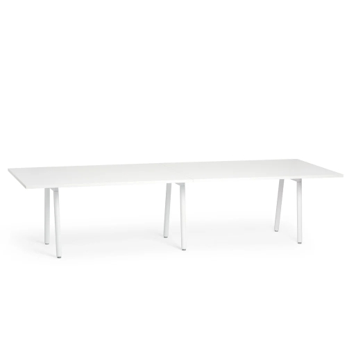 Poppin Series A - Conference Table 124 inch x 42 inch, Color White, White Frameand Legs | Management Offices