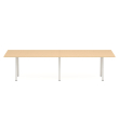Poppin Series A - Conference Table 124 inch x 42 inch, Color Natural Oak, White Frame and Legs | Corporate Offices-1