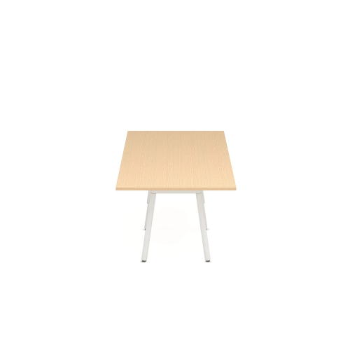 Poppin Series A - Conference Table 124 inch x 42 inch, Color Natural Oak, White Frame and Legs | Corporate Offices-2