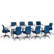 Poppin Series A - Conference Table 124 inch x 42 inch, Color White, Charcoal Frame and Legs | Corporate Workspaces-1