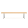 Poppin Series A - Conference Table 124 inch x 42 inch, Color Natural Oak, Charcoal Frame and Legs | Professional Use-1