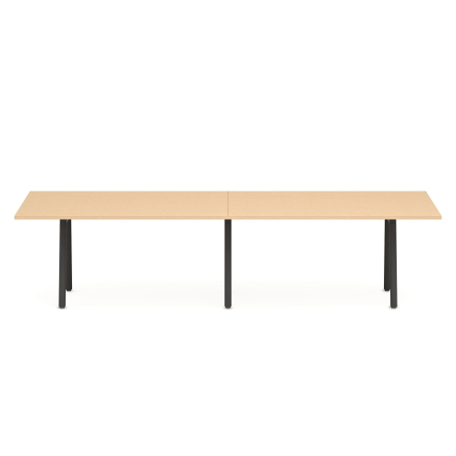 Poppin Series A - Conference Table 124 inch x 42 inch, Color Natural Oak, Charcoal Frame and Legs | Professional Use-1