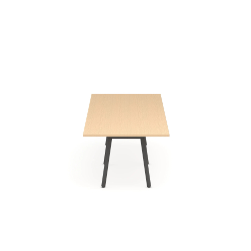 Poppin Series A - Conference Table 124 inch x 42 inch, Color Natural Oak, Charcoal Frame and Legs | Professional Use-2