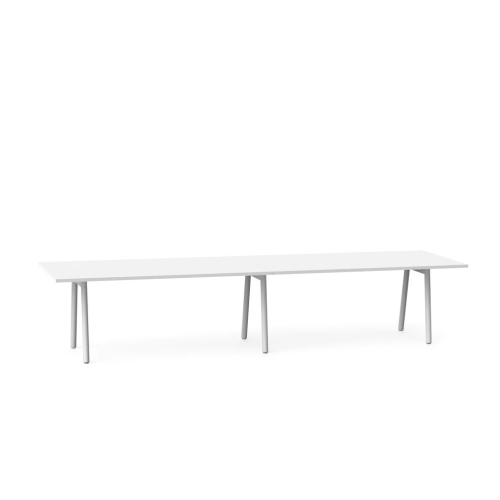 Poppin Series A - Conference Table 144 inch x 36 inch, Color White, White Frameand Legs | Management Offices
