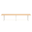Poppin Series A - Conference Table 144 inch x 36 inch, Color Natural Oak, White Frame and Legs | Corporate Offices-1