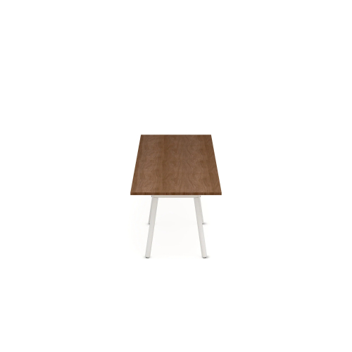 Poppin Series A - Conference Table 144 inch x 36 inch, Color Walnut, White Frame and Legs | Corporate Environments-2
