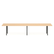 Poppin Series A - Conference Table 144 inch x 36 inch, Color Natural Oak, Charcoal Frame and Legs | Professional Use-1