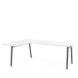 Poppin Series A - Corner Desk, Left Handed, Color White on Charcoal Legs | Office & Study Rooms-1