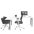 Poppin Series A - Corner Desk, Left Handed, Color White on Charcoal Legs | Office & Study Rooms-3