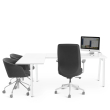 Poppin Series A - Corner Desk, Left Handed, Color White on White Legs | Multi-Purpose Workstation-2