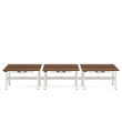 Poppin Series L 3S - Adjustable Height Double Desk for 6, 57 inch, Color Walnut, White Frame and Legs | Office & Remote Work-1