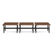Poppin Series L 3S - Adjustable Height Double Desk for 6, 47 inch, Color Walnut,, Charcoal Frame and Legs | Smooth Height Control-1
