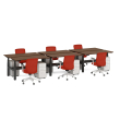 Poppin Series L 3S - Adjustable Height Double Desk for 6, 47 inch, Color Walnut,, Charcoal Frame and Legs | Smooth Height Control-2