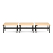 Poppin Series L 3S - Adjustable Height Double Desk for 6, 47 inch, Color Natural Oak, Charcoal Frame and Legs | Corporate Use-1