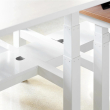 Poppin Series L 3S - Adjustable Height Double Desk for 4, 57 inch, Color White, White Frame and Legs | Ergonomic Workspaces-2