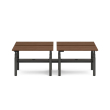 Poppin Series L 3S - Adjustable Height Double Desk for 4, 47 inch, Color Walnut, Charcoal Frame and Legs | Smooth Height Control-1