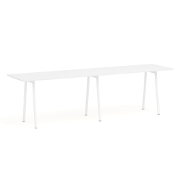 Poppin Series A - Standing Table 144 inch x 36 inch, Color White, White Frameand Legs | Management Offices