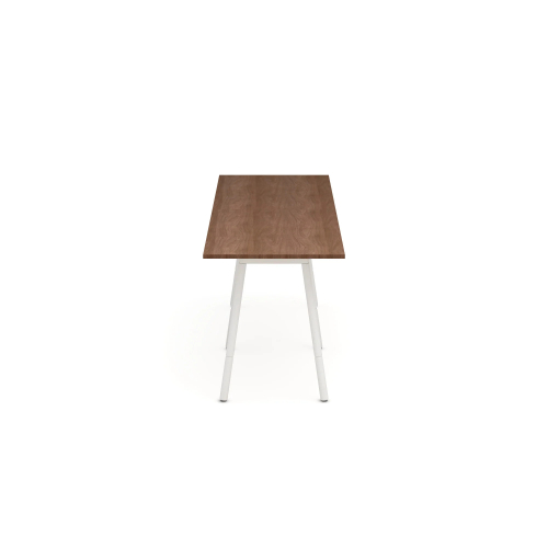 Poppin Series A - Standing Table 144 inch x 36 inch, Color Walnut, White Frame and Legs | Corporate Environments-2