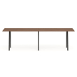 Poppin Series A - Standing Table 144 inch x 36 inch, Color Walnut, Charcoal Frame and Legs | Professional Workspace-1