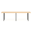 Poppin Series A - Standing Table 144 inch x 36 inch, Color Natural Oak, Charcoal Frame and Legs | Professional Use-1