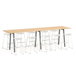 Poppin Series A - Standing Table 144 inch x 36 inch, Color Natural Oak, Charcoal Frame and Legs | Professional Use-4