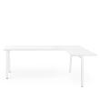 Poppin Series A - Corner Desk, Right Handed, Color White on White Legs | Home & Office Use-1
