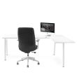 Poppin Series A - Corner Desk, Right Handed, Color White on White Legs | Home & Office Use-2