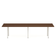 Poppin Series A - Conference Table 124 inch x 42 inch, Color Walnut, White Frame and Legs | Corporate Environments-1