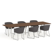 Poppin Series A - Conference Table 124 inch x 42 inch, Color Walnut, White Frame and Legs | Corporate Environments-3