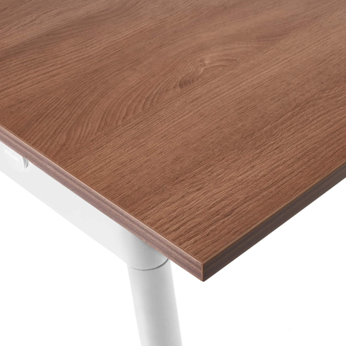 Poppin Series A - Conference Table 124 inch x 42 inch, Color Walnut, White Frame and Legs | Corporate Environments-4