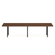 Poppin Series A - Conference Table 124 inch x 42 inch, Color Walnut, Charcoal Frame and Legs | Corporate Offices-1