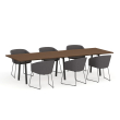 Poppin Series A - Conference Table 124 inch x 42 inch, Color Walnut, Charcoal Frame and Legs | Corporate Offices-3