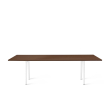 Poppin Series A - Conference Table 96 inch x 42 inch, Color Walnut, White Frame and Legs | Corporate Environments-1