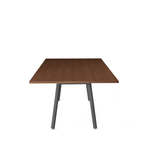 Poppin Series A - Conference Table 96 inch x 42 inch, Color Walnut, Charcoal Frame and Legs | Corporate Offices-2