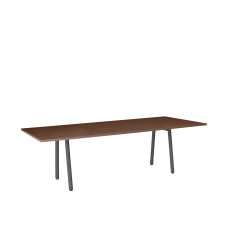 Poppin Series A - Conference Table 96 inch x 42 inch, Color Walnut, Charcoal Frame and Legs | Corporate Offices