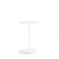 Poppin Tucker Standing Table, Color White, White Steel Frame | Corporate Workspaces