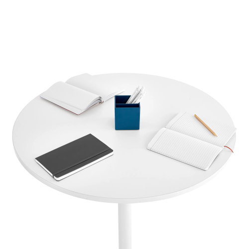 Poppin Tucker Standing Table, Color White, White Steel Frame | Corporate Workspaces-3