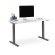 Poppin Series L 2S - Adjustable Height Desk, 47 inch, Color White on Charcoal Legs | Workspaces-1