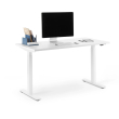 Poppin Series L 2S - Adjustable Height Desk, 47 inch, Color White on White Legs | Ergonomic Workspaces-1
