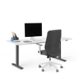 Poppin Series L 2S - Adjustable Height Desk, 72 inch, Color White on Charcoal Legs | Office Environments-1