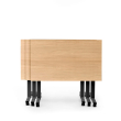 Poppin Irons Flip Top Training Table, 57 inch x 27 inch, Color Natural Oak, Charcoal Frame and Legs, On Castors | Corporate Workspaces-3