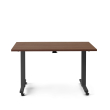 Poppin Irons Flip Top Training Table, 57 inch x 27 inch, Color Walnut, Charcoal Frame and Legs, On Castors | Professional Workspace-1