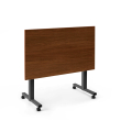 Poppin Irons Flip Top Training Table, 57 inch x 27 inch, Color Walnut, Charcoal Frame and Legs, On Castors | Professional Workspace-2