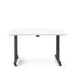 Poppin Irons Flip Top Training Table, 57 inch x 27 inch, Color White, Charcoal Frame and Legs, On Castors | Corporate Offices-1
