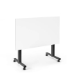 Poppin Irons Flip Top Training Table, 57 inch x 27 inch, Color White, Charcoal Frame and Legs, On Castors | Corporate Offices-2