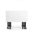 Poppin Irons Flip Top Training Table, 57 inch x 27 inch, Color White, Charcoal Frame and Legs, On Castors | Corporate Offices-3