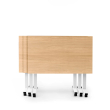 Poppin Irons Flip Top Training Table, 57 inch x 27 inch, Color Natural Oak, White Frame and Legs, On Castors | Corporate Offices-3