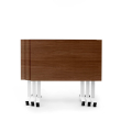 Poppin Irons Flip Top Training Table, 57 inch x 27 inch, Color Walnut, White Frame and Legs, On Castors | Corporate Environments-3