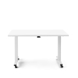 Poppin Irons Flip Top Training Table, 57 inch x 27 inch, Color White, White Frameand Legs, On Castors | Management Offices-1