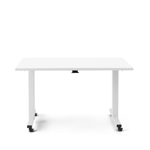 Poppin Irons Flip Top Training Table, 57 inch x 27 inch, Color White, White Frameand Legs, On Castors | Management Offices-1